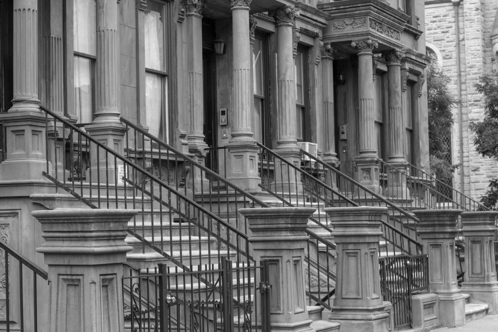 Bedford-Stuyvesant brownstone street near 29 Buffalo Avenue