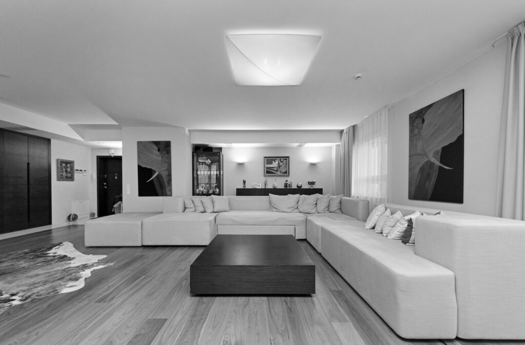 Quiet modern apartment interior in Brooklyn brownstone
