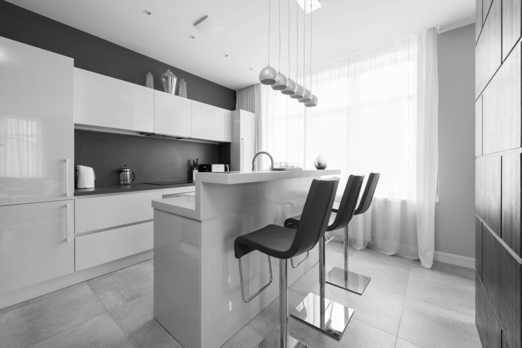 Light-filled modern apartment interior in Brooklyn